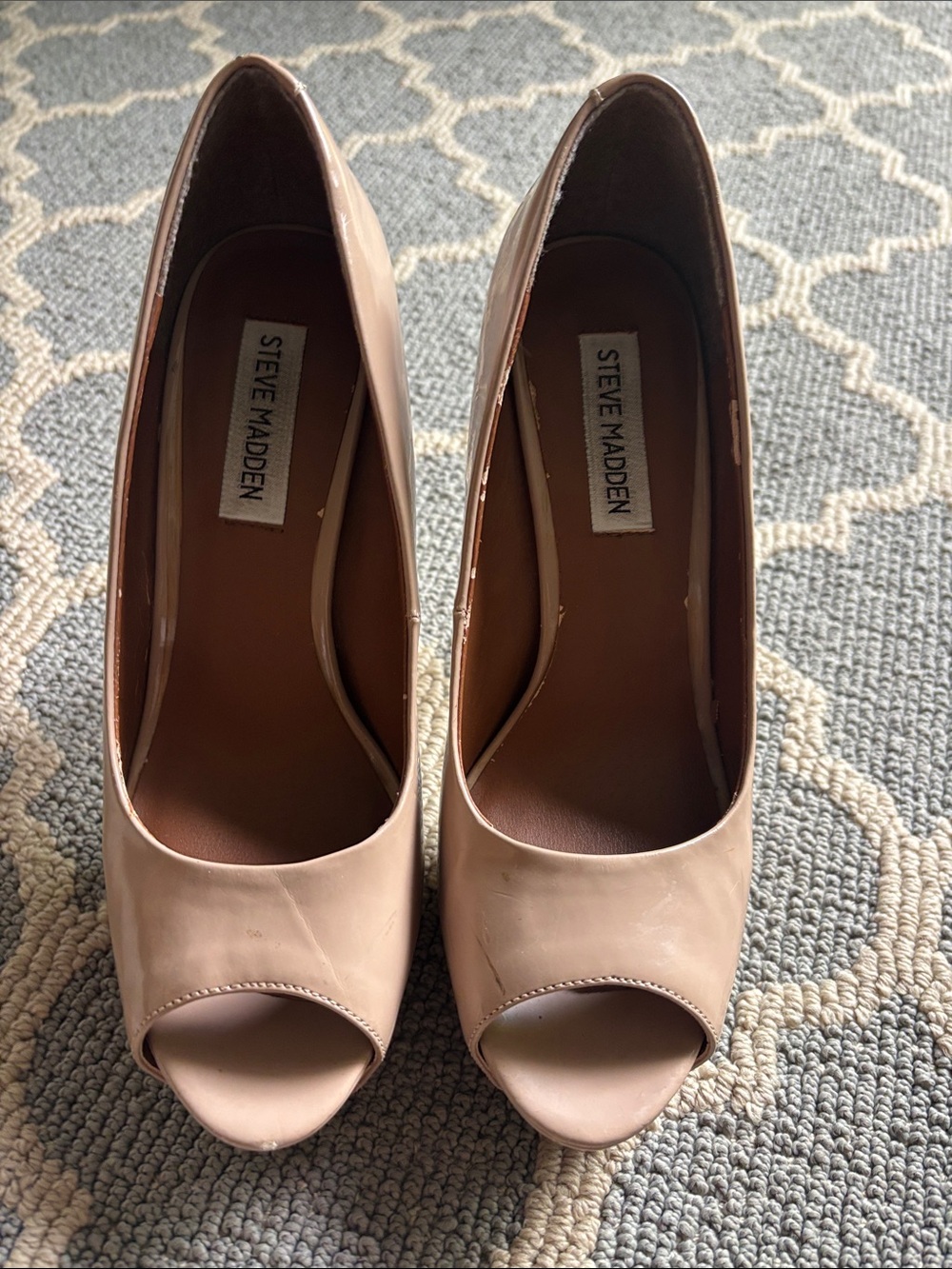 Steve Madden Blush Patent Peep-Toe Heels